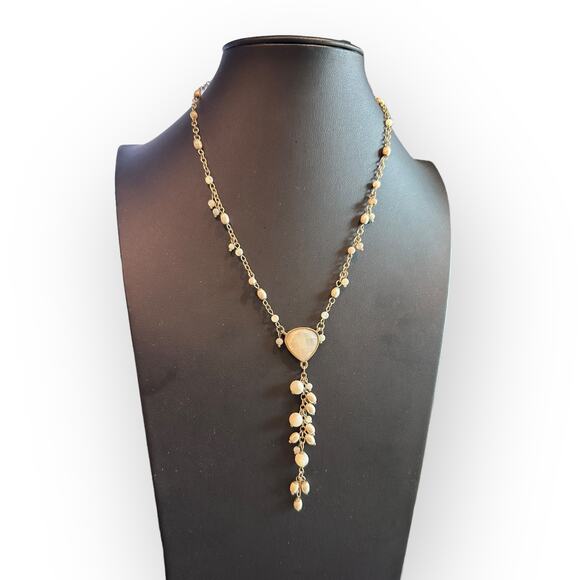 Monet Mother of Pearl Style Y Beaded Necklace - Picture 1 of 6